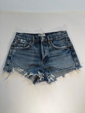 Agolde Distressed Blue Denim Cutoff Shorts